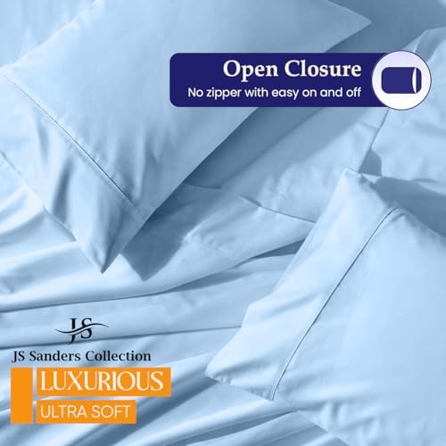 JS Sanders V Berth Boat Sheet 3 Pcs 600 TC Egyptian Cotton,Light Blue
