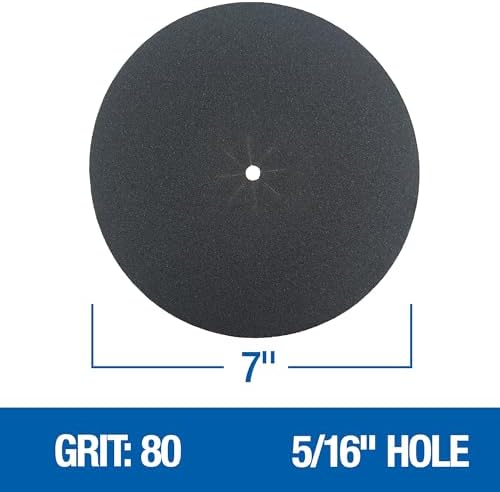 Mercer Industries 407080 Silicon Carbide Floor Sanding Edger Discs, 7" x 5/16" Hole, Grit 80F (50 pack)
