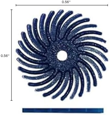 Dedeco Sunburst Radial Bristle Discs 48-Pack - 9/16" Curved - Blue 400 Grit (Fine) - Aluminum Oxide for Polishing & Finishing