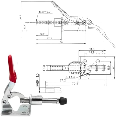Toggle Clamp 4-piece Push-pull Type Woodworking Clamp Set, Pneumatic Quick-release Clamping Device (GH-301AM)