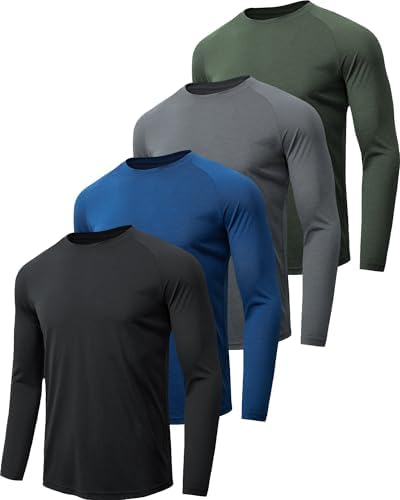 MLYENX 7 Pack Long Sleeve Shirts for Men Sun Protection Quick Dry