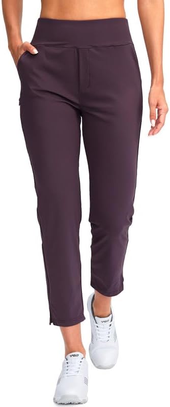 YYV Women's Golf Pants High Waist Stretch Ankle Pants with Pockets