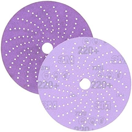 3M Cubitron II Hookit Clean Sanding Abrasive Disc 31481, 6 in, 220+ Grade, Pack of 50 Discs, Virtually Dust-Free, High Performance, Long Lasting, Multi-Hole Pattern, Feather Edging, Stock Removal