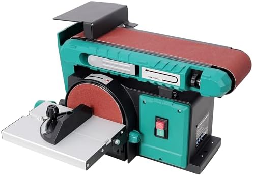 4" x 36" Belt 6" Disc Sander Combo, 120V/60Hz Bench Sander, Adjustable 0–90° Tilt & 0–45° Bevel Table, Belt Grinder Polisher Grinding Machine for Metal, Woodworking and DIY (Green)