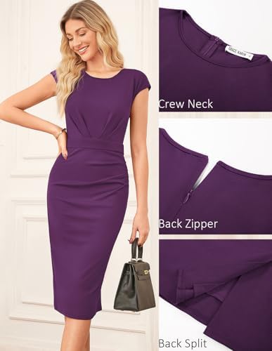 GRACE KARIN Women's Cap Sleeve Bodycon Work Business Office Midi Dress