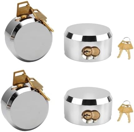 4 Pack Hidden Shackle Padlock Keyed Alike Heavy Duty Trailer Puck Silver