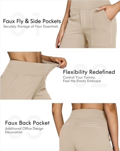 G4Free Yoga Pants for Women Wide Leg Pants with Pockets High Waisted