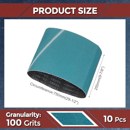 10 Pcs Sanding Belts 9-7/8 x 29-1/2 Inch 100 Grit Zirconia