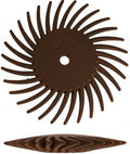 Dedeco Sunburst Radial Bristle Discs 12-Pack - 1-1/2" Curved Knife-Edge - Brown 36 Grit (Ultra-Coarse) - Aluminum Oxide for Polishing & Finishing