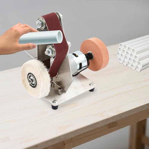 Mini Belt Sander,Small Electric Belt Grinder Electric Bench Grinder Sanding Machine 7 Adjustable Speed Buffer Polisher for Woodworking, Metal Working DIY