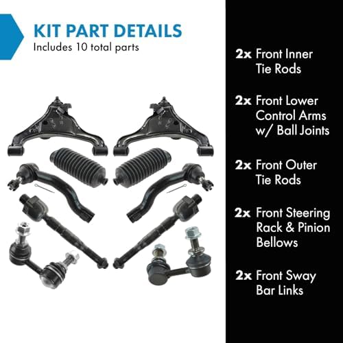 TRQ Front Steering & Suspension Kit Control Arm with Ball Joint Steering