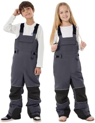 GSOU SNOW Kids Snow Bibs Boys Girls Ski Snowboard Pants (3-16Years)
