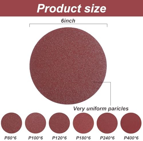 Blulu 66 Pieces 4 x 36 in Sanding Belts and 6 in Self-Adhesive Discs Set