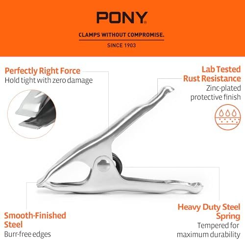 PONY 4" Heavy Duty Metal Spring Clamp Set, 10-Piece