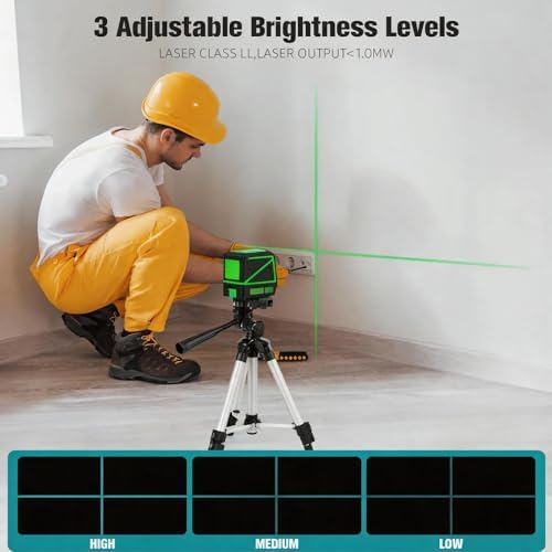 Laser Level with Tripod, 100Ft Green Cross Line Rotary Laser Tool