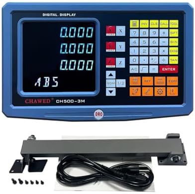 DRO Digital Readout 2 Axis 3 Axis Screen DRO Readout Display Linear Scale for Bridgeport/Knee Mill Milling Machine Lathe Machine Tools (CH500-3M)