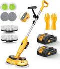 qimedo Cordless Electric Mop M3, 6000mAh, 2-in-1 Power Scrubber & Mops