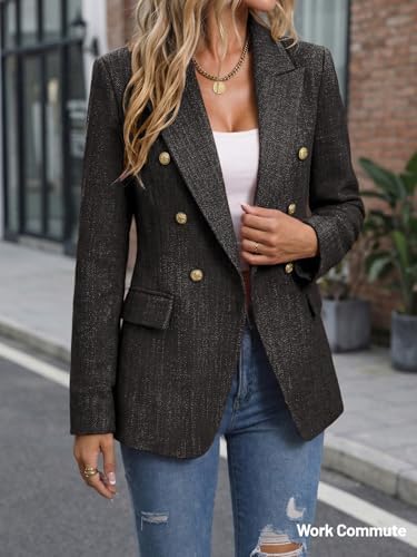 Mina Self 2026 Women's Fall Tweed Blazer Plaid Jacket Business Casual Coat