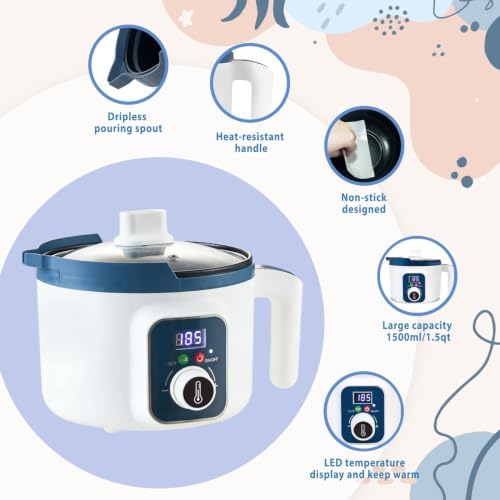 KQU Digital Wax Melting Pot with Temperature Control for Candle Making