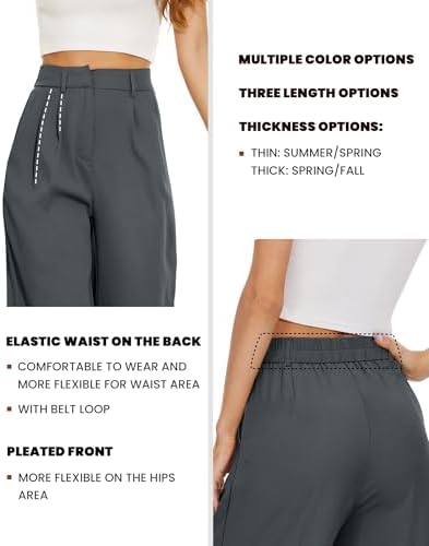 FUNYYZO Wide Leg Dress Pants for Women Work Slacks Business Casual Outfits