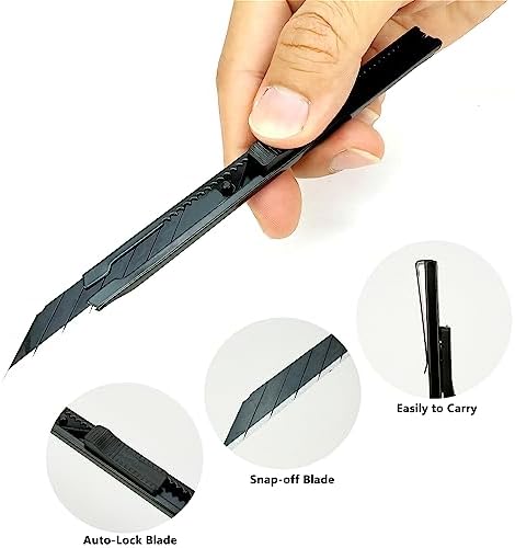 Car Vinyl Wrapping Tools Glass Tinting Kit, Window Film Application Kit, Wallpaper Smoothing Tools with Felt Squeegee, Safety Vinyl Cutter, Retractable 9mm Utility Knife, and Edge Wrapping Squeegee