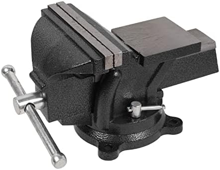 Bench Vise Heavy Duty 6-Inch, 360° Swivel Base with Anvil Clamp Cast Steel,Table Clamp Woodworking Vice,Multipurpose Workbenchw for Drilling, Pipe Cutting,Woodworking-Black