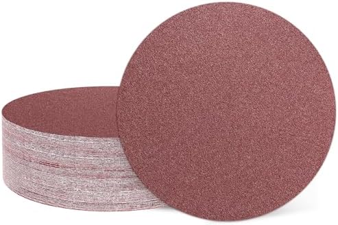 HARFINGTON 10 Pcs 5 Inch Sanding Discs 60 Grit Red Aluminum Oxide
