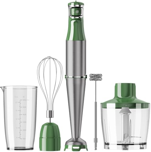 Turelar Immersion Blender Handheld 5 in 1 Hand Blender Set 1100W Heavy Duty