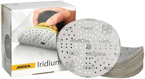 Mirka Iridium Sandpaper 6 Inch Hook and Loop Grit 1000 50 pcs