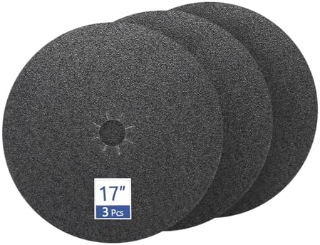 HUAALIUCHE Floor Sanding Disc Cloth-Backed Silicon Carbide，17" x 2" Holes for Concrete, Stone, 36 Grit, 3-Pack