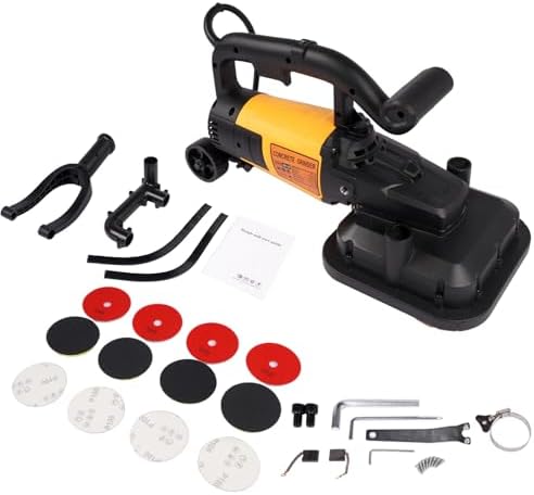 4-Head Electric Diamond Polisher Machine, 3800W Concrete Grinder Set, 6000RPM Concrete Surface Planer Floor Grinder for Grinding Concrete Cement Marble Granite