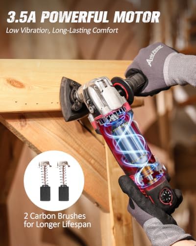 AVID POWER Oscillating Tool, 3.5-Amp Oscillating Multi Tool with 4.5° Oscillation Angle, 6 Variable Speeds and 11 pcs Saw Accessories, Auxiliary Handle