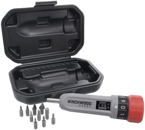 Birchwood Casey Armorer's Tool Kit Wrench | Gunsmithing Adjustable 10 to 70 in-Lb Torque Wrench Set | Flat Blade, Torx, Hex BIts & Case Included