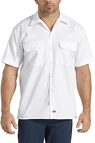 Dickies Men’s Short Sleeve Work Shirt – Durable Twill Button Down Shirts for Men, Lightweight Uniform for Daily Wear