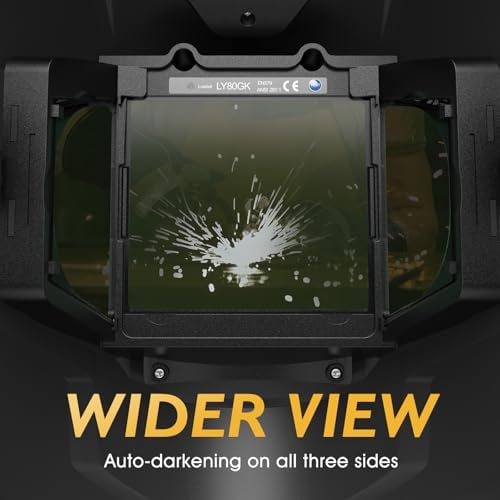 TOOLIOM Panoramic Auto-Darkening Welding Helmet for TIG/MIG/Cut/Grind
