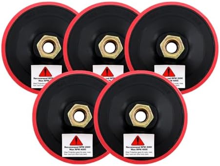 SHDIATOOL 4-Inch Backer Pad Backing pad of Foam Plastic Body with 5/8-Inch-11 Thread for Diamond Polishing Pads Pack of 5