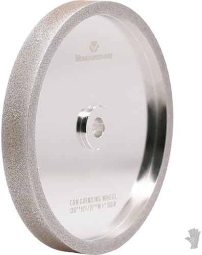 CBN Grinding Wheel 8 Inch 80 Grit, 8" x 1" Wide, 5/8" Arbor, Bench Grinder Wheel for Sharpening HSS, Lathe Tools, Chisels & Woodturning Tools, Fit 8-Inch Bench Grinders(80 Grit)