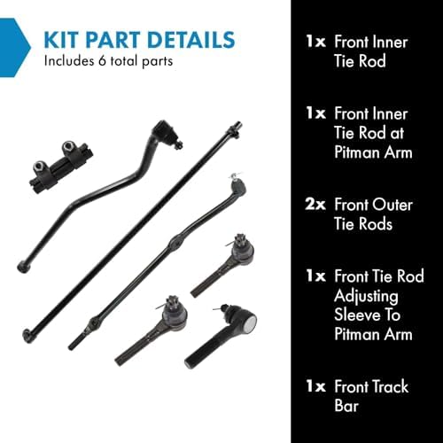 TRQ Front Steering & Suspension Kit Tie Rod Tie Rod Adjusting Sleeve Track