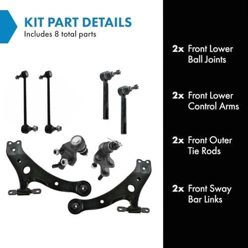 TRQ Front Steering & Suspension Kit Ball Joint Control Arm Sway Bar