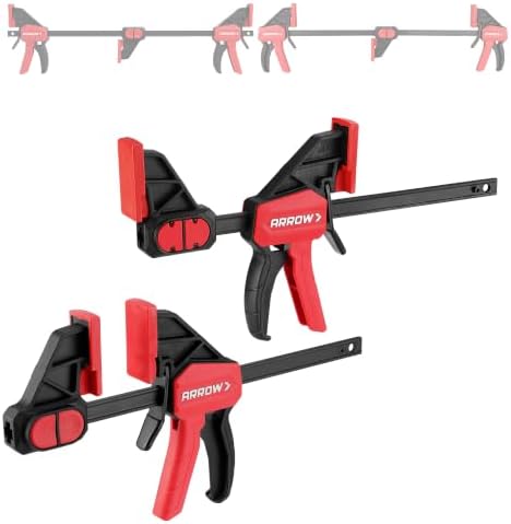 ARROW 2-Piece 6" Medium Duty Bar Clamps for Woodworking with 150LBS Force