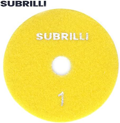 Dry/Wet 3 Step Diamond Polishing Pads 4" Sanding Discs Grit 1 for Granite Marble Concrete (3-Pcs)