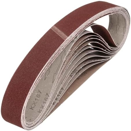 HARFINGTON 1 x 42 Inch Sanding Belts, 10 Pcs 100 Grits Aluminum Oxide Abrasive Belt Sander File Belt for Woodworking, Metal Polishing, Knife Sharpener