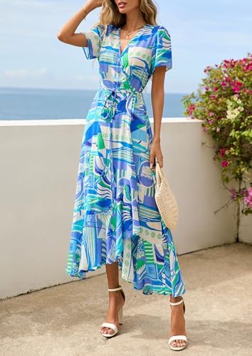 PRETTYGARDEN Women's Boho Floral Summer Maxi Dresses