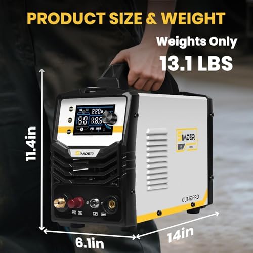 SSIMDER 50A Plasma Cutter, Non-Touch Pilot Arc with 55Pcs Consumables