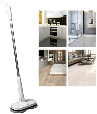 Cordless Electric Mop, Motorized Cordless and Rechargeable Dual Spin Mop, Quiet Hard Floor Cleaner, Cordless Cleaner and Scrubber, for Tiles, Hardwood, Laminate, Under Furniture