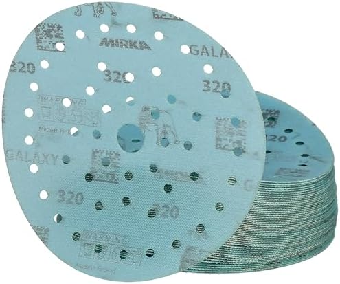 Mirka Galaxy Multifit Sandpaper 6 inch Grit 320 50 Discs Pack