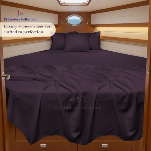 JS Sanders Collection 4PC Boat Sheet Set Universal XL V Berth, Plum