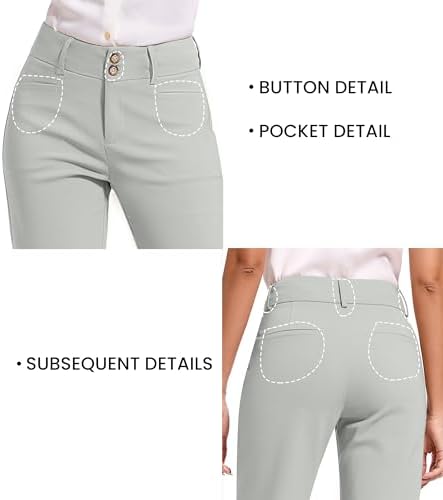 KICZOY Women Dress Pants Stretch Business Straight Leg with Pockets Wear to Work Casual 2026 Suitpants