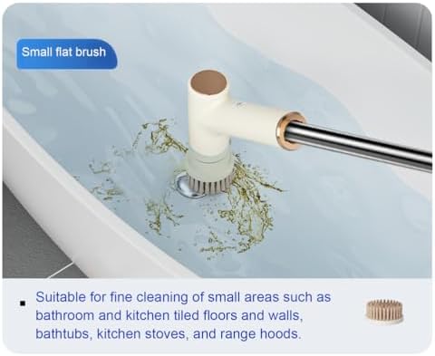 Electric Spin Scrubber, IPX5 Waterproof Power Shower Scrubber with Long Handle, 2 Speeds Cordless Cleaning Brush for Bathroom Bathtub,Handheld Version