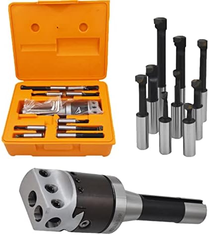 2In Boring Head Set, 9-Pack Carbide Boring Bar Set, R8 Shank 1/2In Milling Milling Machine Accessories
